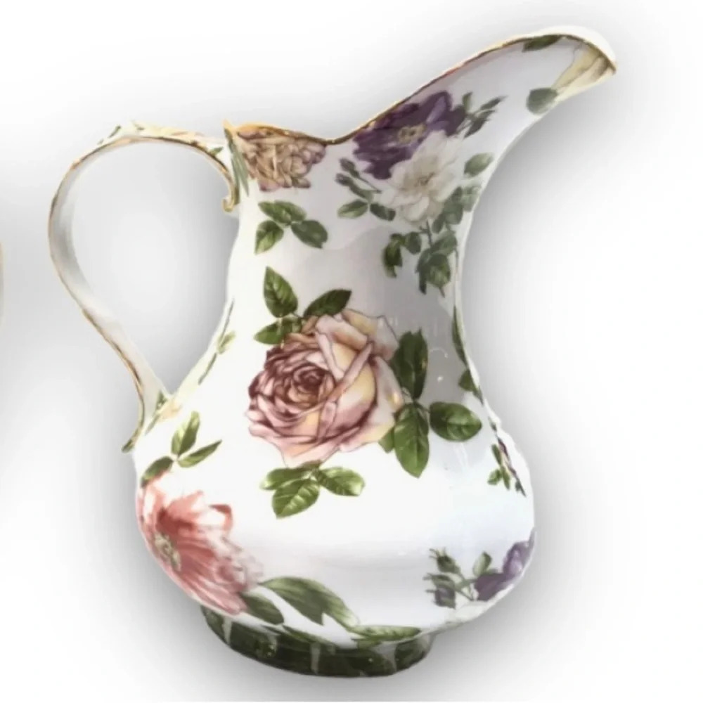 Royal Danube Creamer Pitcher Garden Florals Vintage Serving Carafe Chic